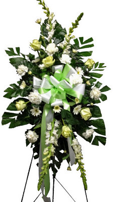 White Splendor Standing Spray from your local Clinton,TN florist, Knight's Flowers