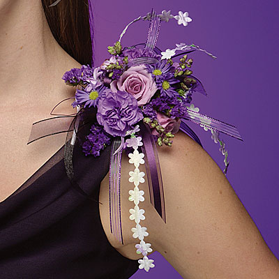 Purple Shoulder Corsage from your local Clinton,TN florist, Knight's Flowers
