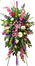 Wildflower Standing Spray-Pastel from your local Clinton,TN florist, Knight's Flowers